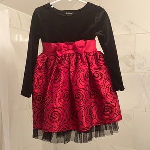Christmas velvet red bow dress